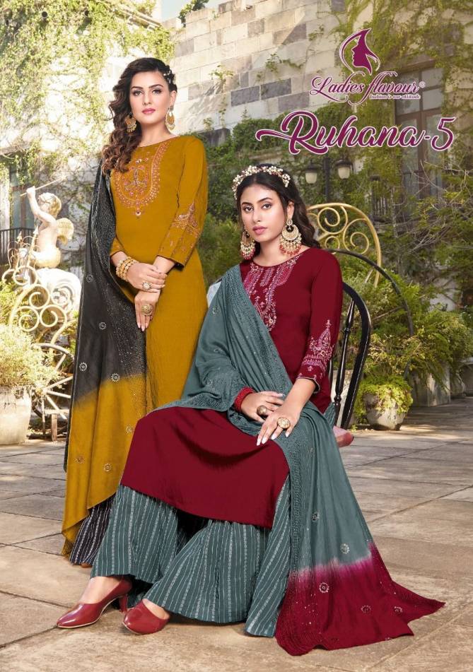 Ladies Flavour Ruhana Vol 5 Fancy Wholesale Readymade Salwar Suits